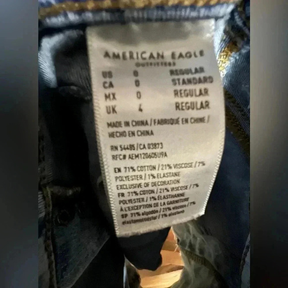 American Eagles Women’s Size 0 Blue Denim Hi-Rise Mini Distressed Jean Skirt​​ - Picture 7 of 7